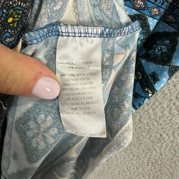 ND New Directions dress womens medium‎ blue aztec geometric print ruffle boho - Picture 6 of 7